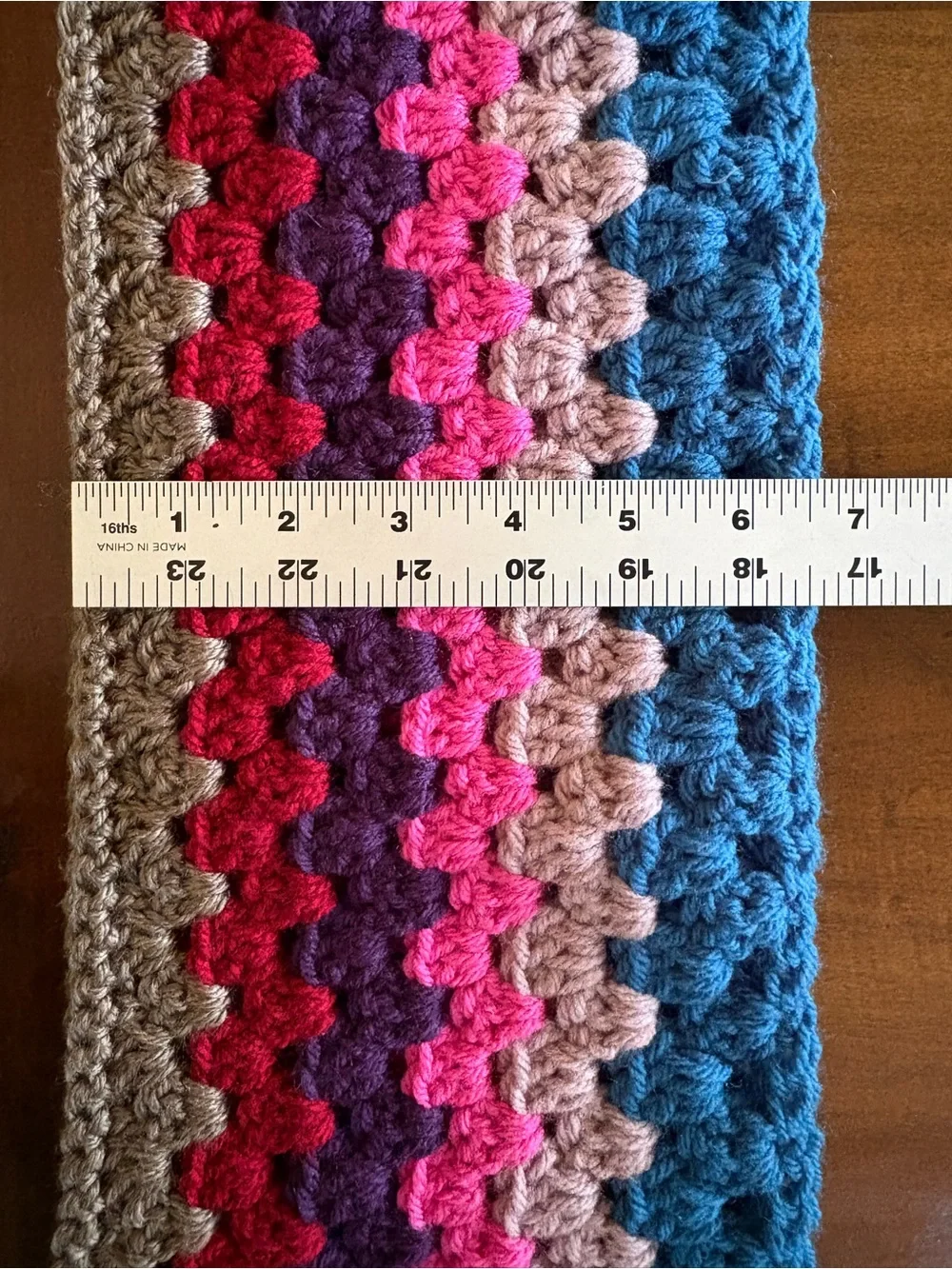 Multicolor Crochet Fringe Scarf